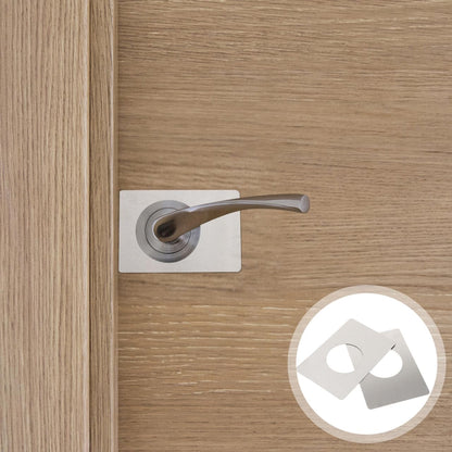 Mikikit Door Plate Repair Door Knob Filler Plate Stainless Steel Easy Peel Stick Installation