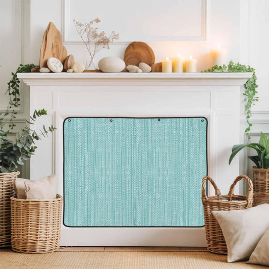 Magnetic Fireplace Cover Linen Weave Texture Fireplace Screen Decorative Solid Color Insulation Fireplace Blocker Blanket Save Energy Fireplace Draft Stopper Covers for Living Room 39x32 Inch