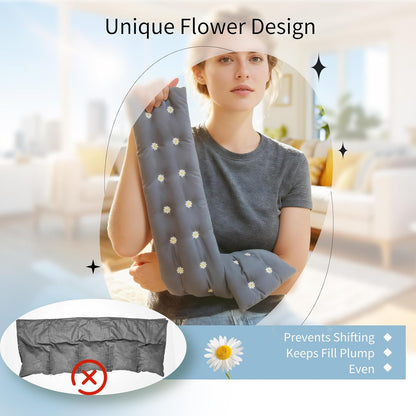 Heating pad for Neck Shoulders and Back Microwavable Machine Washable 27x5 Microwave Rice Bag for Heat Therapy Reusable Hot Pack for Muscle Cramps Moist Warm Bean Bag for Pain Relief Levender Scented
