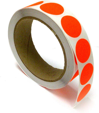 Blank Color Coding Stickers, Writable Surface â€“ 500 Permanent Labels per Roll (Yellow Fluorescent, 1.5" Circle)