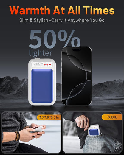 Hand Warmers Rechargeable 2 Pack, Electric Hand Warmers, Fast Heating, Portable Pocket Heater, 2 in 1 Quick Charge Hand Warmer for Outdoor Indoor, Warmer Gift for Christmas, Golf, Camping