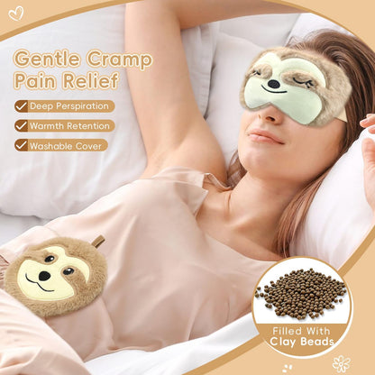 my novel things Microwave Heating Pad with Heated Eye Mask Compress Moist for Relieve Fatigue Period Cramps Uscented Microwavable Heating Pad Cute Bear for Women Birthday Christmas Gifts