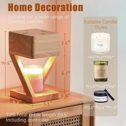 IN HAPPY Purple Candle Warmer Lamp with Timer & Dimmer, Gifts for Women, Housewarming Gifts for New Home, Adjustable Height Candle Warmer Lamp with 2 Bulbs for Jar Candles, Bedroom Home Decor