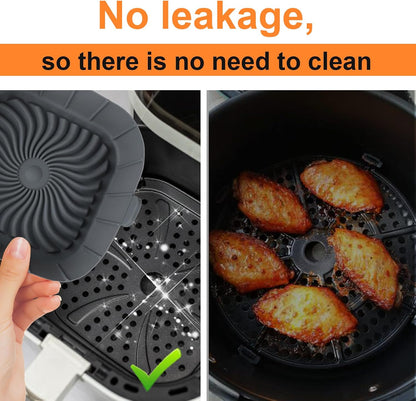 3pack Air Fryer Silicone Liners for COSORI, Ninja, CHEFMAN and Most 1-2 Qt | Square Small Air Fryer Liners, Food-Grade Material, BPA-Free, 430°F Heat, Dishwasher-Safe, Non-Stick Surface, Reusable