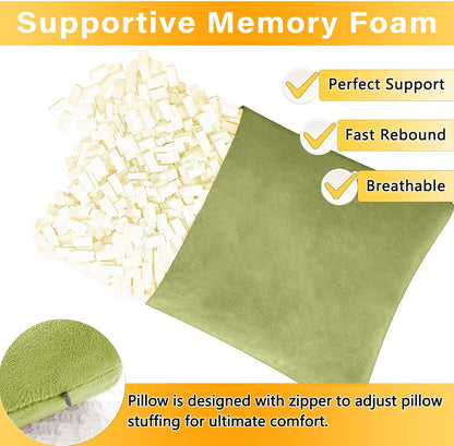 1 MIDDLE ONE 2 Pack Small Pillow, Memory Foam Mini Pillow 11 X 7 Inches for Travel, Sleeping, Nap and Neck, Knee, Lumbar Support, Tiny Cushion for Pet, Dogs (Grey)