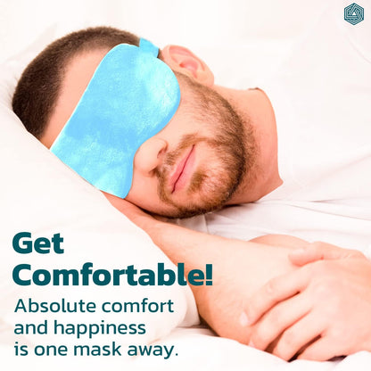 Polyester Eye Mask Cooling Gel With Beads For Dark Circles, Dry Eyes, Cooling Eyes, Redness, Eye Patches Eye Cooling Gel Pad Stretchable With Sleeping Mask Eye Relaxing For Women&Men -Blue