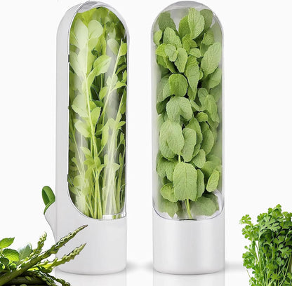 Herb Saver for Refrigerator, Herb Saver Pod Cilantro Containers for Refrigerator, Fresh Herb Keeper for Cilantro, Parsley, Asparagus, Mint, Keeps Vegetables for 2-3 Weeks (1PCS)
