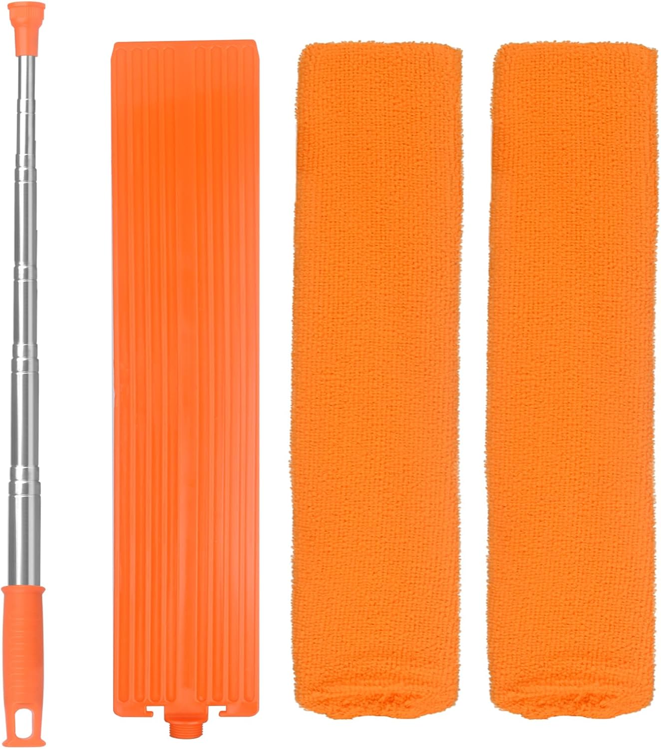 Retractable Gap Dust Cleaner Brush with Long Handle 30 to 100 inches, Cleaning Tools with 2 Microfiber Dusting Cloths, Extendable Duster for Cleaning Under Refrigerator Sofa Couch Bed Furniture