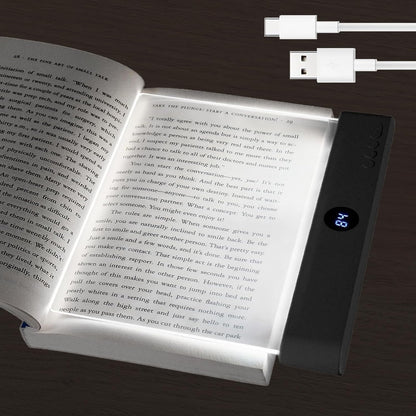 Book Light for Reading in Bed, Rechargeable LED Flat Book Light with Clear Full Page Panel, 3 Color Temperatures, Stepless Dimming, 1–99 Min Timer, 1200mAh USB-C Bookmark Light for Book Lovers(Pink)