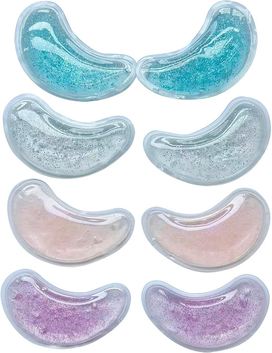 Reusable Under Eye Patches - 8PCS Hot & Cold Gel Eye Pads/Ice Pack for Puffy Eyes, Dark Circles & Eye Bags | Cooling Sleep Mask & Soothing Compress