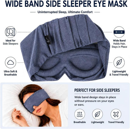 ALASKA BEAR Memory Foam Sleep Mask, Contoured Eye Cups for Women Men, Blue
