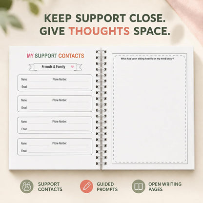 Self-Care Journal with Wellness Trackers, Mood Log & Reflection | Daily Check-Ins, Weekly Reflections & Guided Self-Care Tools