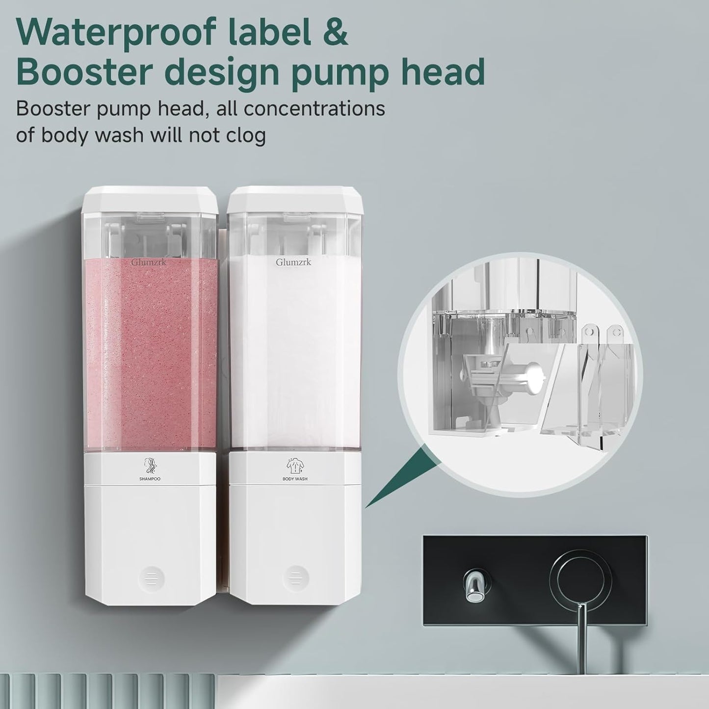 Shampoo and Conditioner Dispenser 3 Chamber No Drill Shampoo Dispenser for Shower Wall Mounted Shower Soap Dispenser 3 * 500ml Refillable Shower Dispenser for Bathroom Hotel(Black 3 Chamber)
