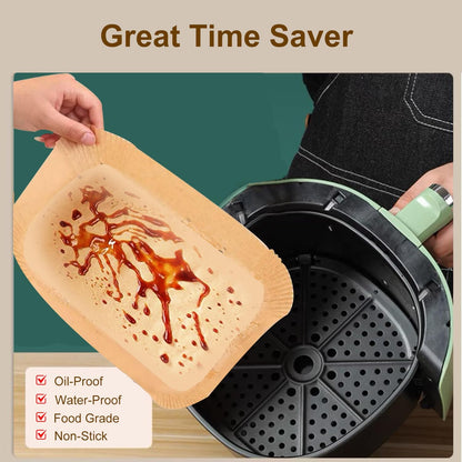 Air Fryer Liners Disposable Paper,100Pcs Airfryer Paper Liners,Non Stick Parchment Paper Liners,Food Grade Air Fryer Accessories for Microwave Oven Steamer 6.3inch Round