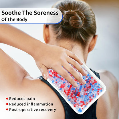 Gel Ice Packs for Injuries Reusable 2 Packs Hot Cold Gel Wrap with Strap
