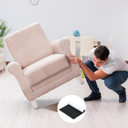 Fullhawl Large Felt Furniture Pads 8 x 60 Inch Non Slip Self Adhesive Heavy Duty Cuttable Strip Roll Felt Sheet Tape for Protecting Hardwood Floors Chair Wall, White