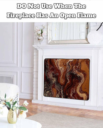 Magnetic Fireplace Cover Sage Green Marble Fireplace Screen Decorative Abstract Fluid Art Insulation Fireplaces Blocker Blanket Save Energy Fireplaces Draft Stopper Covers for Living Room 36x30 Inch