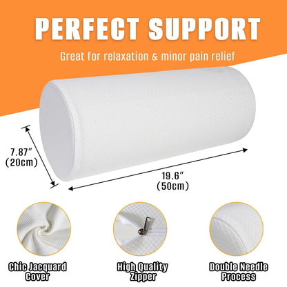 2 Pack Round Massage Table Bolster Pillow Pad, Bolster Pillow, Round Pillows, Suitable for Earthlite Massage Table (Grey, 4.7''x19.6'')