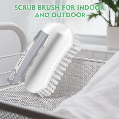 SetSail Scrub Brush, Heavy-Duty Scrub Brushes for Cleaning with Stiff Bristles Cleaning Brush for Shower, Bathroom, Carpet, Kitchen and Bathtub Scrubber - 2 Pack | Durable Bristles Ergonomic Non-Slip Tpr Grip. U-Style Hanging Loop for Storage. Use for