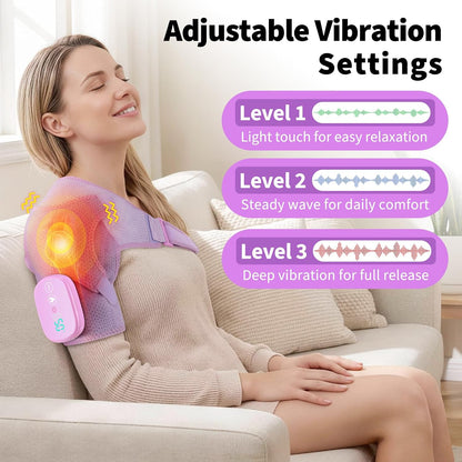 Shoulder Heating Pad with Massage, Rotator Cuff Shoulder Brace for Frozen