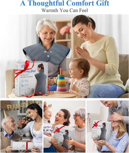 Heating Pad for Neck Shoulders and Back - 6 Heat Levels 4 Timers Auto-Off