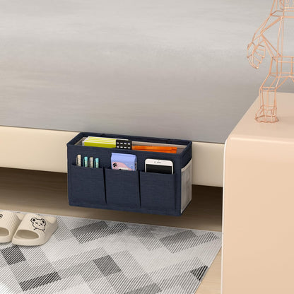 Bedside Caddy Bedside Storage Hanging Organizer for Bunk Dorm Bed Rail | Bed Caddy with Hooks, Top Bunks and Dorm Essentials for Water, Tissues, Tablets, Books, Phones, Remotes and Other Necessories