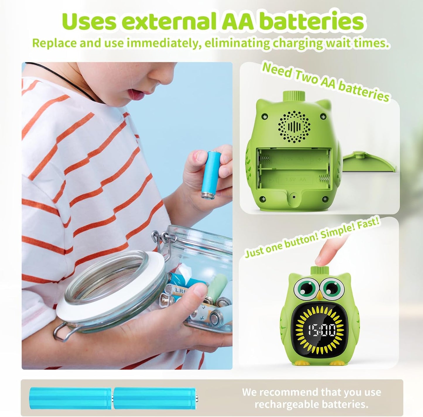 Visual Timer for Kids White Owl Kids Timer Visual 99 Minute Visual Countdown time for Classroom Home Silent Management Time with Pause for Studing Playing and Chores