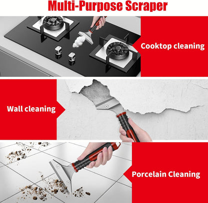 WISEUP Caulking Tool，6 in 1 Caulk Remover Tool with Grout Scraper，Brush | Caulking Tool Kit for Kitchen,Bathroom,Window,Door