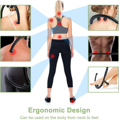 BVN Detachable Trigger Point Massage Cane – Manual Back & Shoulder Hook Massager for Pain Relief, Deep Tissue Self Massage Tool for Muscle Knots in Neck, Back, Legs & Feet