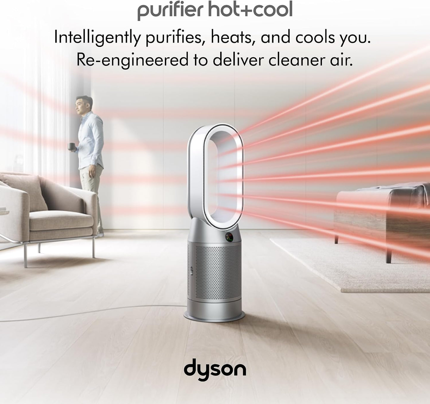 Dyson Purifier Hot+Cool HP07 Air Purifier, Heater, and Fan | White/Silver, Large