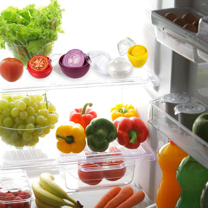 2PCS Tomato and Onion Storage Containers with Peeler, Freshness Keepers for Onion and Tomato, Ideal for Fridge Vegetable Crisper, Keeps Food Fresh Longer