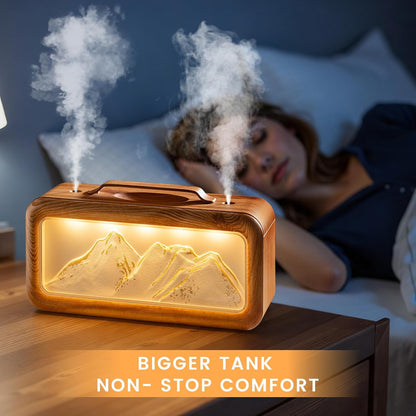 HEEYCEM Humidifiers for Bedroom, 600ml Cool Mist Humidifier with Night Light, 23dB Quiet Operation, Mini Baby Humidifier,for Bedroom, Nursery, Office, Plants(Wood Grain）