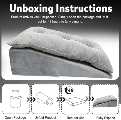 Leg Elevation Pillows for After Surgery, Height-Adjustable Knee Replacement Recovery Wedge Pillow for Single Leg with Removable Thick Soft Cushion for Hip Ankle Knee Relief Keep Leg Straight