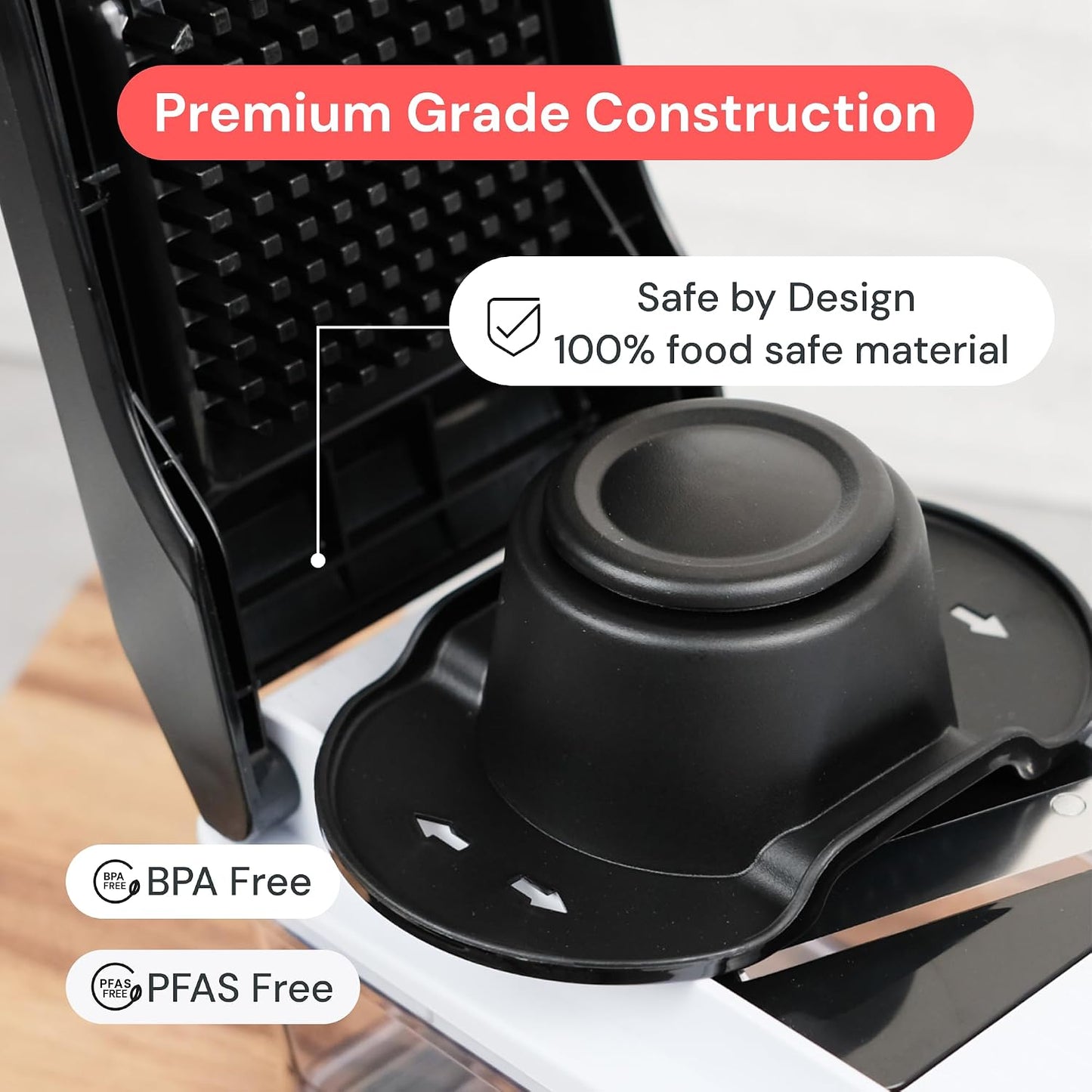 Fullstar Pro Core Vegetable Chopper & Mandoline Slicer, Meal Prep Essential | 6 in 1 Veggie Slicer, Onion & Fruit Slicer with Julienne, Grater & Dicer Stainless Steel Blades + Container (White)