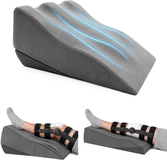 Adjustable Height Leg Elevation Pillows for After Surgery, Single Leg