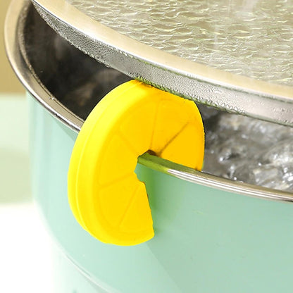 Silicone Pot Lid Lifter Heat Resistant Spill Proof Silicone Holder | Pot Lid Overflow Stopper for Soup Cooking Stewing Simmering
