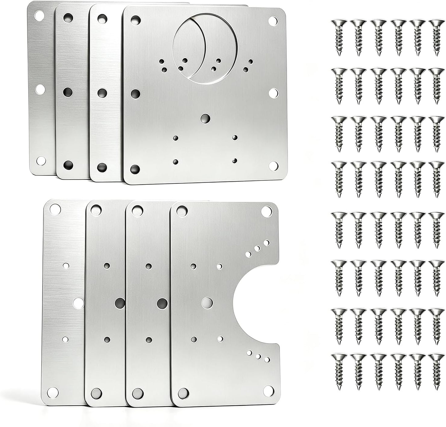 8Pcs Cabinet Hinge Repair Plate Kit, Hinge Fixing Brackets with Screws | Thickened Hinge Fixing Brackets, Cabinet Door Hinge Repair Plates for Kitchen Cupboard, Furniture Drawer & Wooden Cabinet