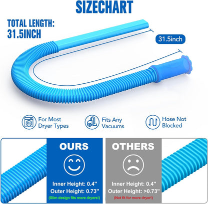Sealegend Dryer Vent Cleaner Kit, Universal Vacuum Hose Attachment Blue | Upgraded Flexible Hose Without Whistling Noise, Fits Most Vacuums, Lint Removal Power for Dryer Vents & Tight Areas