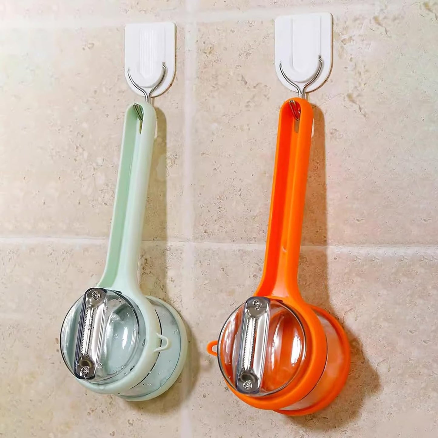 Peeler with Container - New with Box Storage Kitchen Special Fruitpeeler，Vegetable Peeler with Storage Box, Double-Sided Stainless Steel Multi-function Peeler for Home Kitchen (Orange)