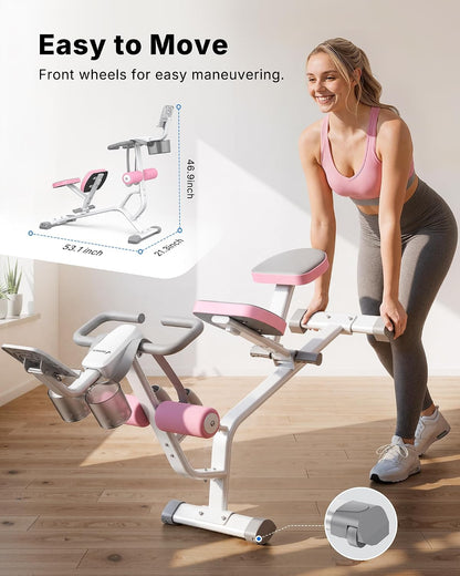 MERACH Full Body Stretch Machine Back Stretcher, 350LBS Weight Capacity | Relieves Back Pain, Extra Wide Seat, Flexibility Training, Padded Seat, Exercise Guide Chart, Stable Steel Frame, Home Gym