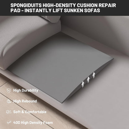 Couch Cushion Support for Sagging Seat, 20"x20"x2" 40D High Density Curved Foam Sofa Cushion Support, Under-Cushion Sag Repair,Grey Set of 3