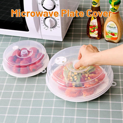 Microwave Splatter Cover, PP Microwave Plate With Steam Vents Food Cover Splatter Shield with Easy-Grip Handle for Microwave Oven(Small Size)