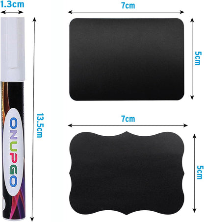 ONUPGO Chalkboard Labels Stickers Bulk - 196 Reusable Chalk Sticker Labels with Erasable Chalk Maker, Removable Waterproof Blackboard Labels for Containers, Glass, Mason Jar Labels | Removable, Waterproof, Reusable Chalk Labels, For Storage Bins & Food