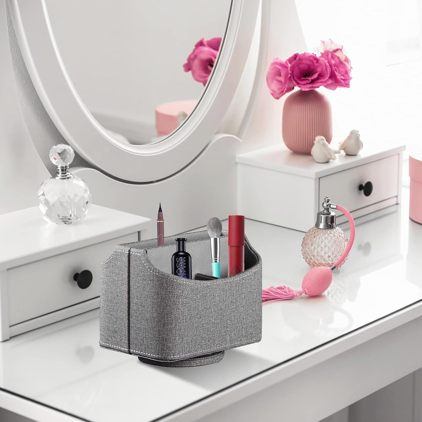 360° Rotatable Remote Control Holder,TV Remote Caddy for Nightstand Table