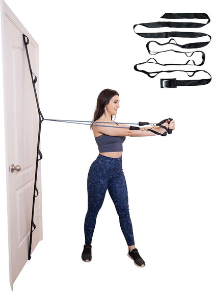 Anchor Strap for Resistance Band Exercises, Heavy Duty Door Gym Band,Full Body Multi-Point Home Gym, Portable Workout Equipment, Easy to Instal, No Hardware Necessary