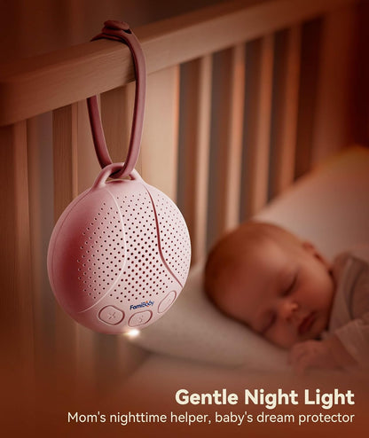 Sound Machine for Babies and Kids - Baby Sleep Soother, Pink | Portable White Noise Machine with Night Light for Nursery | 16 Soothing Sounds | Shush | Travel | Registry Gift | Baby Shower