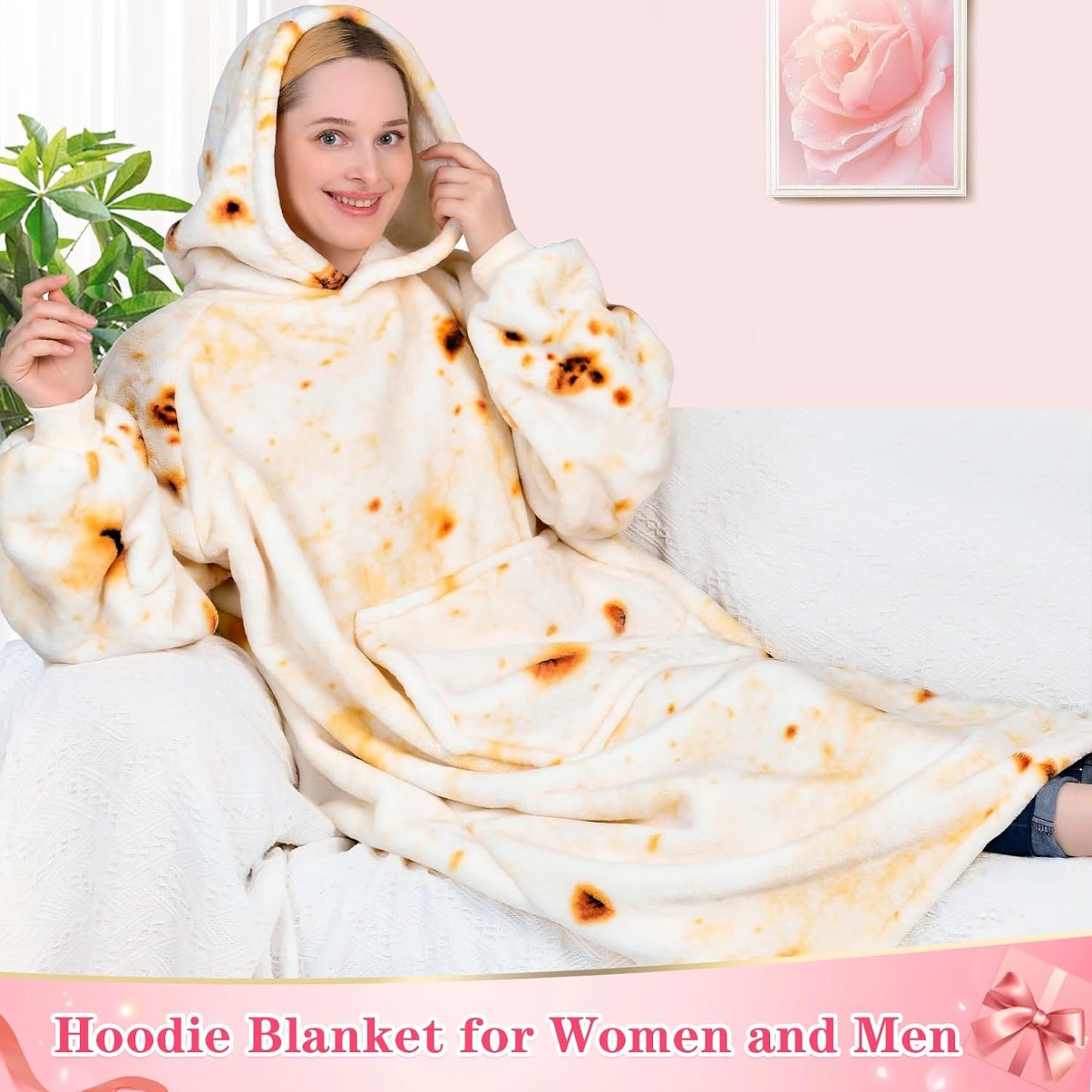 Wearable Blanket Sweatshirt Gifts for Women and Men, Warm and Cozy Giant Blanket Hoodie, Thick Flannel Blanket with Sleeves and Giant Pocket - Dark Gray