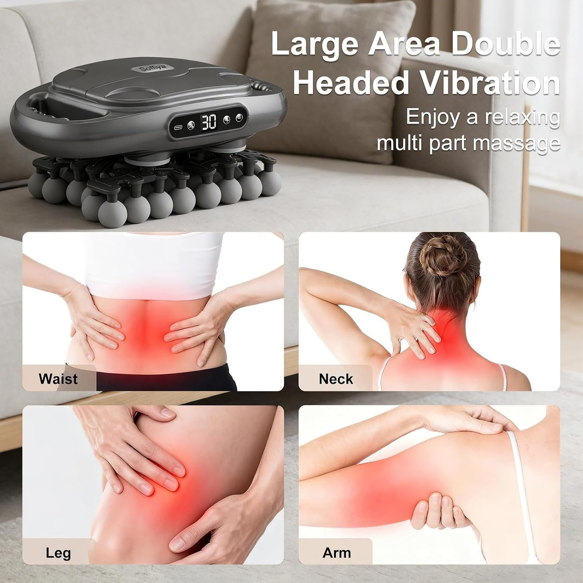 16-Head Massage Gun Deep Tissue, 9 Speeds & 9 Models Electric Percussion Muscle Massager, Quiet Portable Back Massager for Pain Relief, Relaxation for Back, Neck, Shoulders, Legs, Feet (42head)