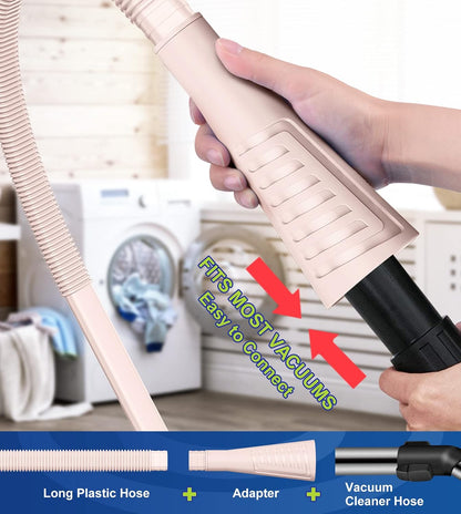 Sealegend 2 PCS Dryer Vent Cleaner Kit, Dryer Lint Vacuum Attachment&Brush | Blue Dryer Vent Vacuum Hose Dryer Lint Remover Brush for Dryer and Washer,Deep Traps Cleaning Tool Fits Most Vacuums