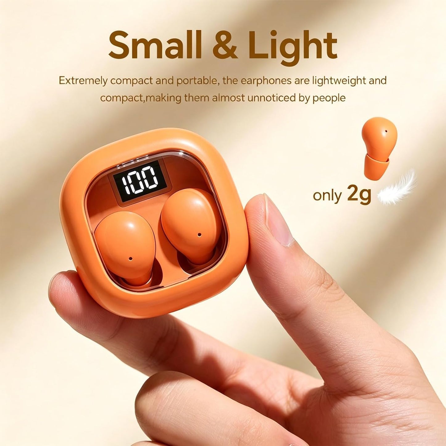 Smallest Invisible Mini Earbuds Wireless Bluetooth Low Profile Micro Tiny | Discreet Hidden Earbuds for Work, Small Headphones, Invisible Sleep Wireless Earphone IPX5 Waterproof for Small Ear Canals